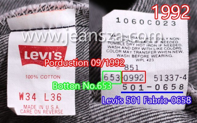 Levi's Care instruction label 1992