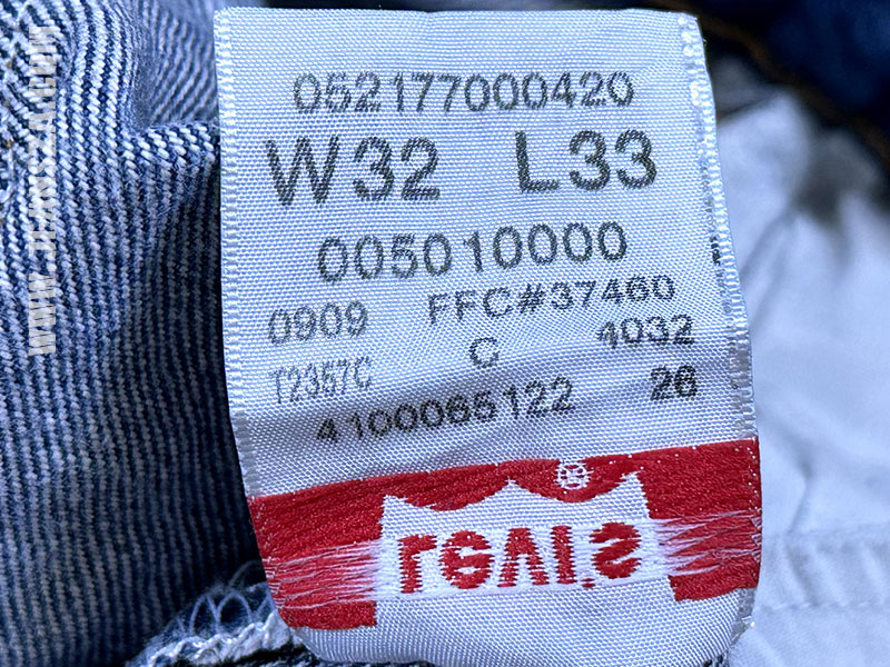 Levi's 501 Care instruction