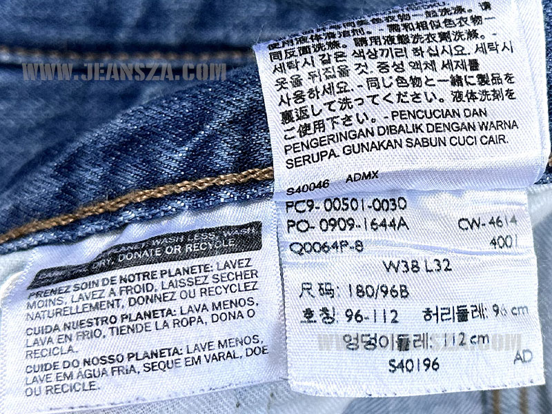 ป้าย Care Levi's 501 มือสองของแท้ Mexico