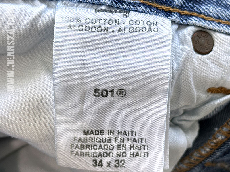 ป้าย Care Instruction Tag Levi's 501