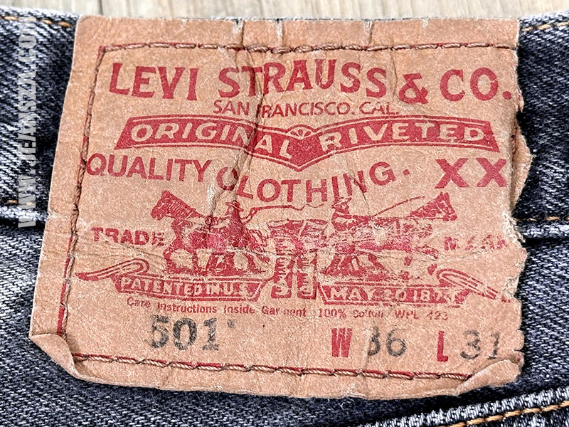 Levi's 501 มือสองสีดำ Mexico W36L31