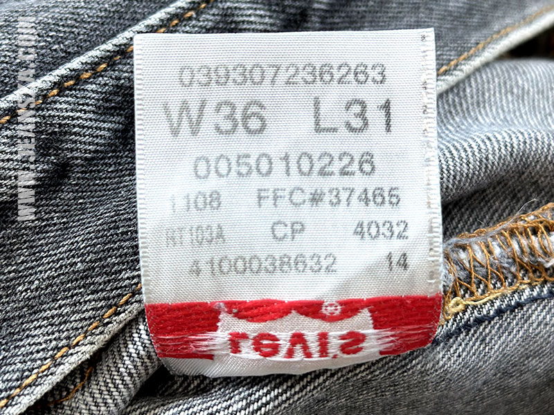 Used Levi's 501 Black jeans Mexico W36L31