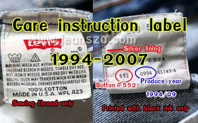 ป้ายแคร์ Levi's ปี 1994-2007