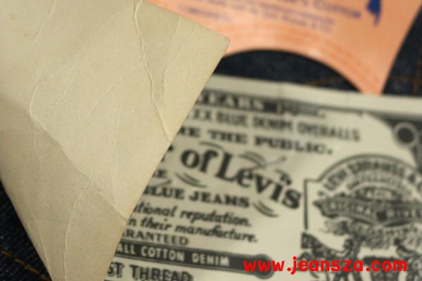 Levi's 501 paper tag