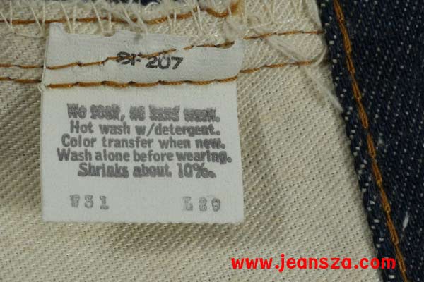 Levi's care instruction tag