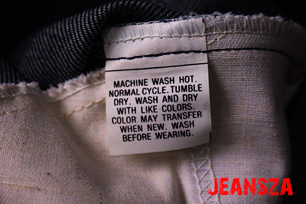 Levi's care instruction tag