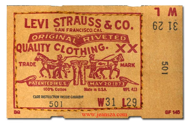 ป้ายปะเก็น Levi's 501 (ริมโพ้ง) ปี 1987 ป้ายแคร์