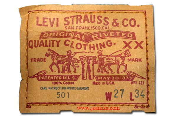 ป้ายปะเก็น Levi's 501 (ริมโพ้ง) ปี 1987 ป้ายแคร์